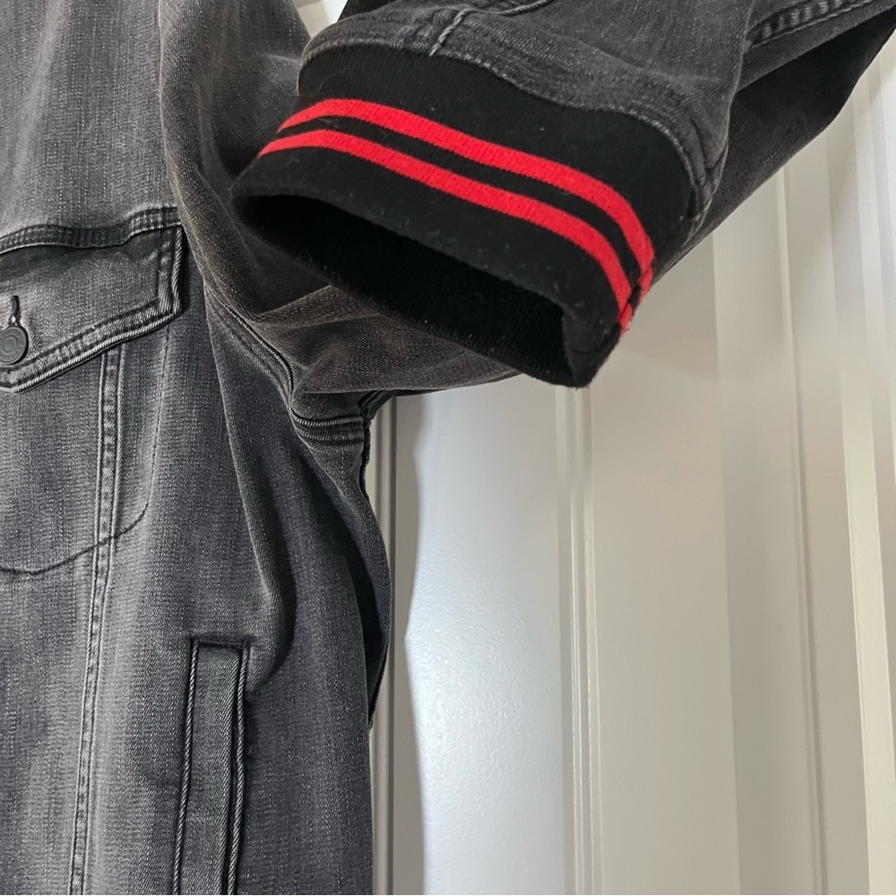 Express x Victor Oladipo Black Denim Jean Jacket Men’s XL Grunge Preppy - Picture 7 of 9